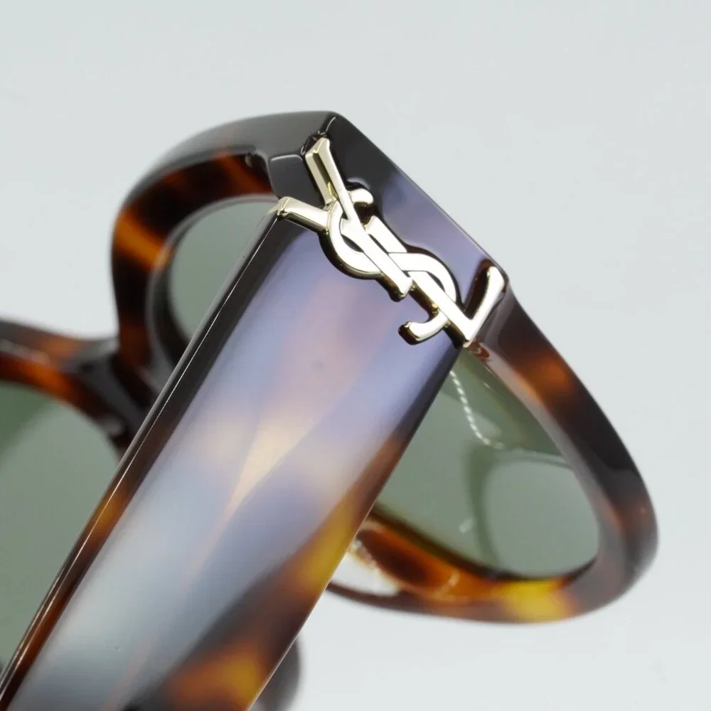 🕶️ New Saint Laurent SLM95/F 003 Sunglasses - Havana Frame, Green Lenses - Picture 9 of 12